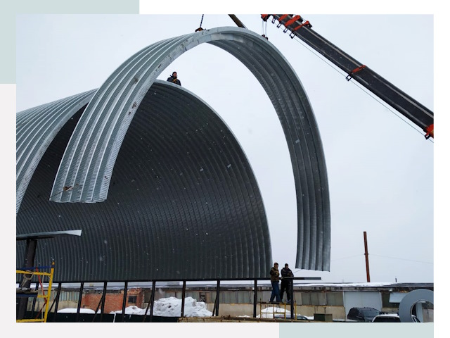 Полукруглые ангары в Иванове